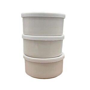 Cermer Ceramic Ramekins with Lids White Custard Cups‎ Creme Brulee Baking Set 3